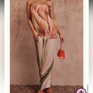 Floral Strapless Maxi Dress